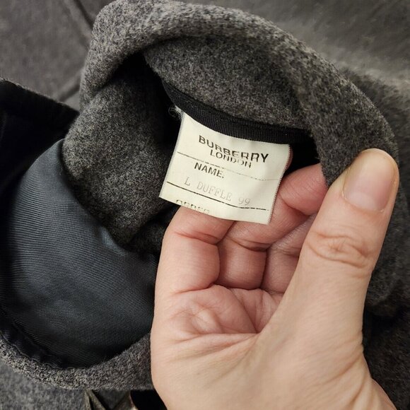 Burberry London vintage duffle coat overcoat women's gray in size 12 reg - Picture 8 of 12